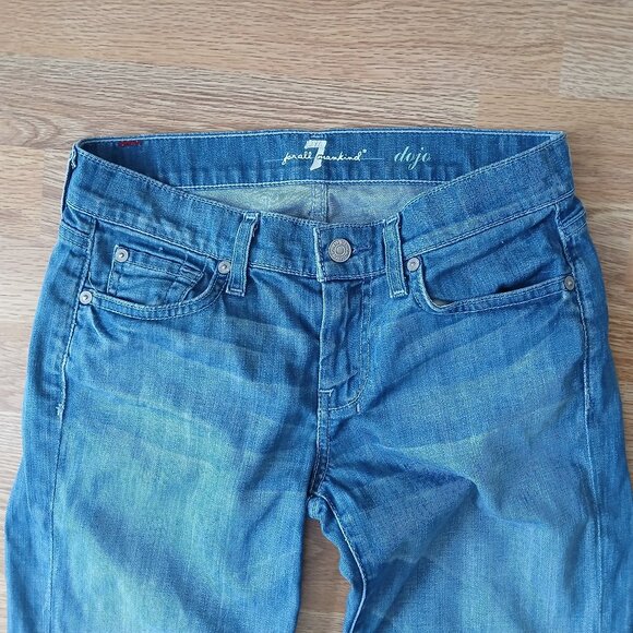 7 For All Mankind Ghost Squiggle Dojo Stretch Jeans Size 26 - Picture 6 of 10